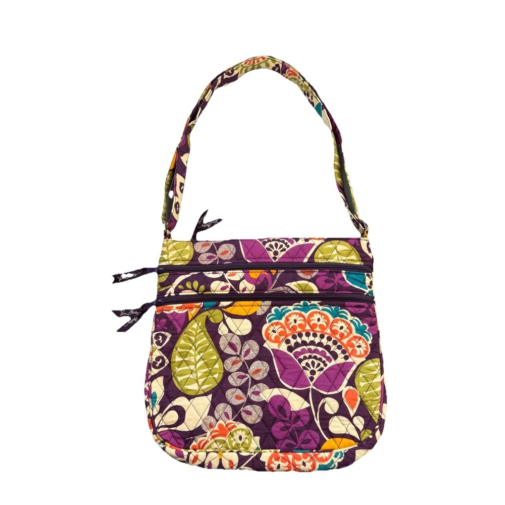 Vera Bradley Crossbody Bag "Plum Crazy" Quilted Purse Purple Floral Boho Retired